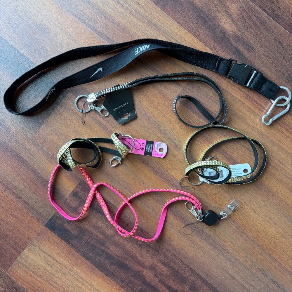 Sparkly Rhinestone Lanyard‎ Neck Strap Keychain Holder Bundle 3pk